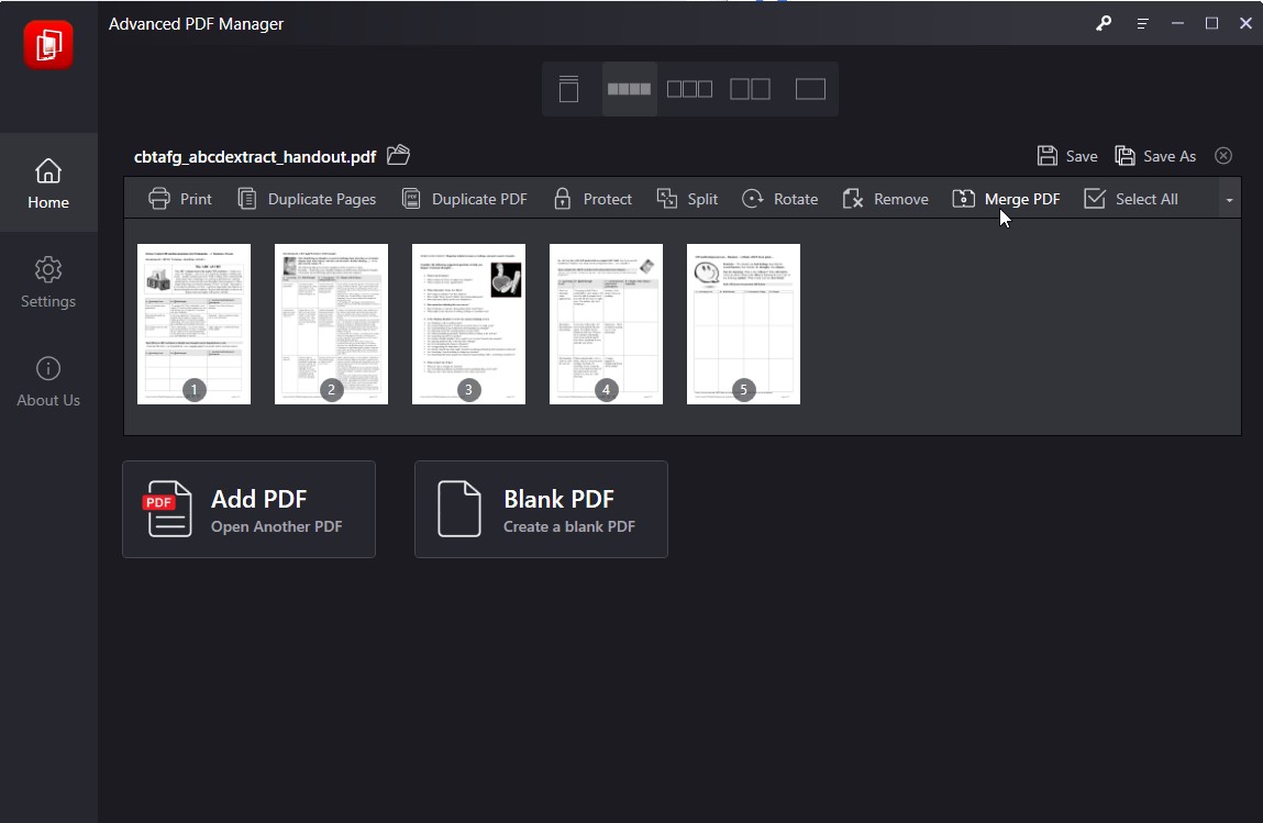 Click on Merge PDF