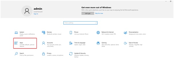 choose app tab