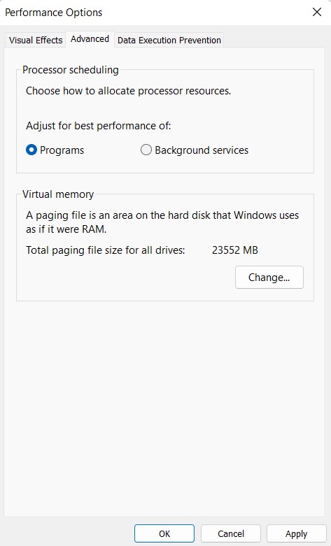 advanced setting