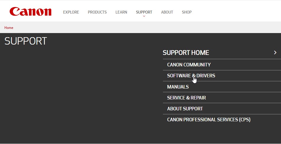 canon support