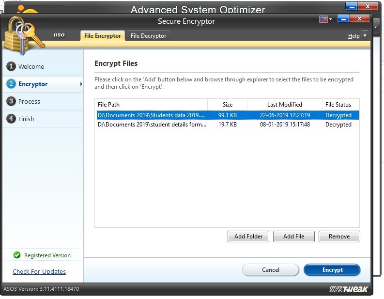 choose encrypt file