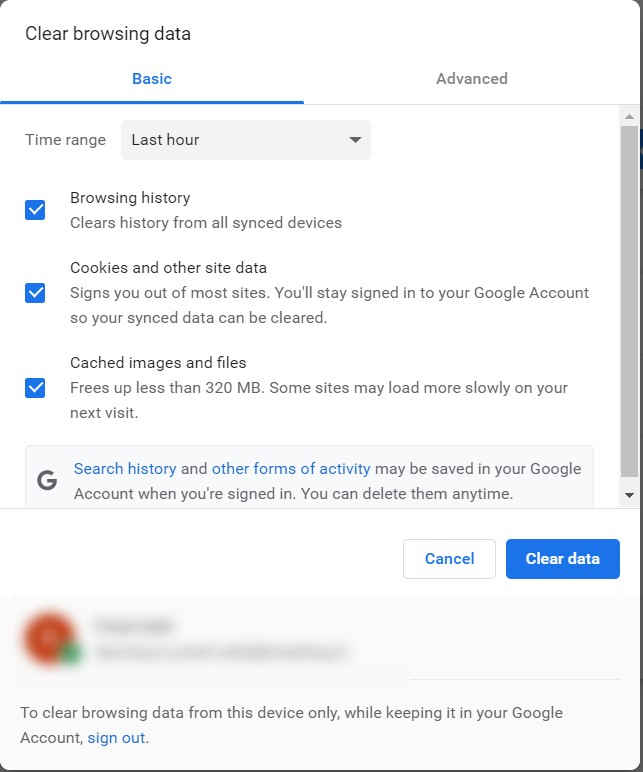 clear browse data