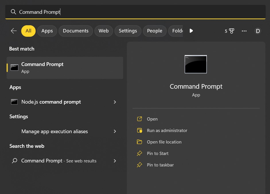 command prompt