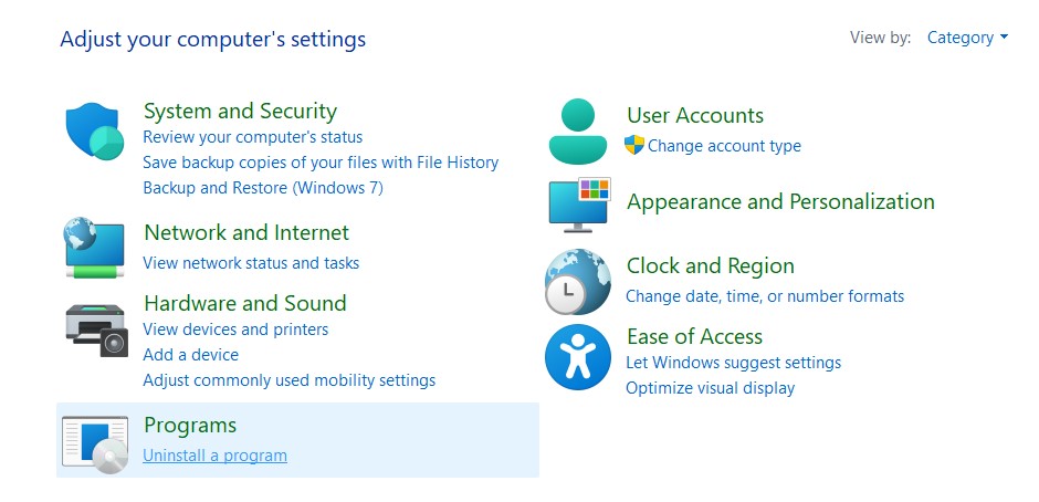 computer setting