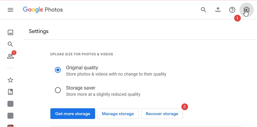 Recover storage