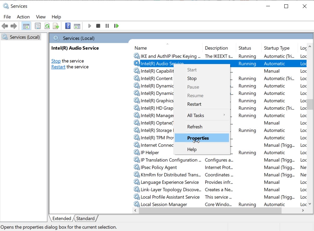 intel audio service
