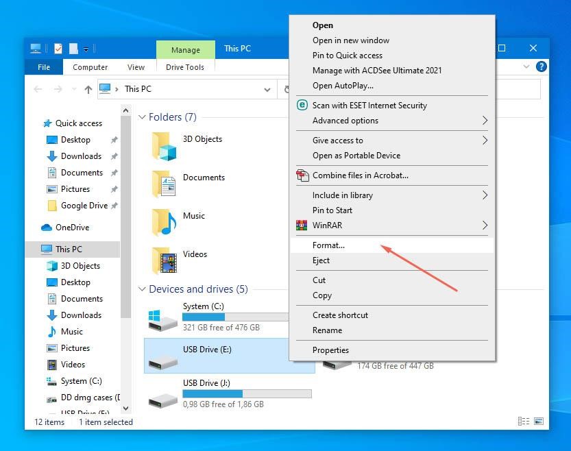 format drive