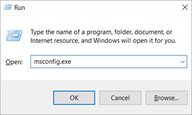 Type msconfig.exe