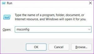 msconfig command