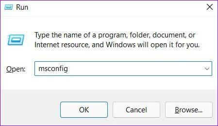 msconfig command