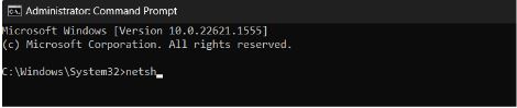 use command netsh and press enter