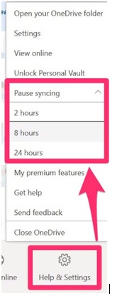 one drive setting