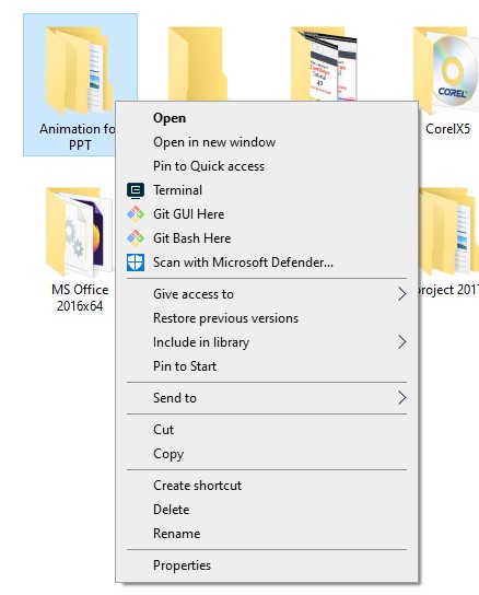 open folder