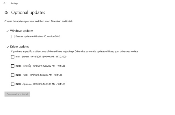 optional update
