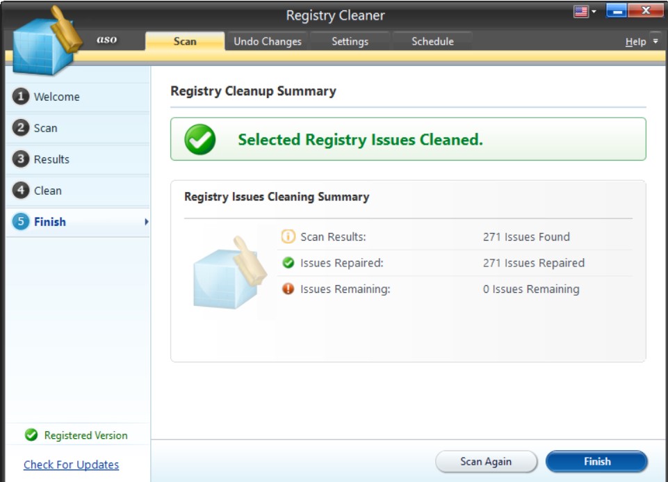 registy cleanup done