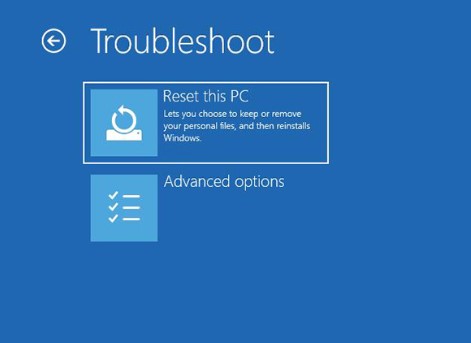 reset the pc