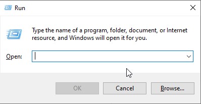 open Run command