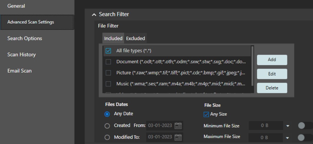 search filter