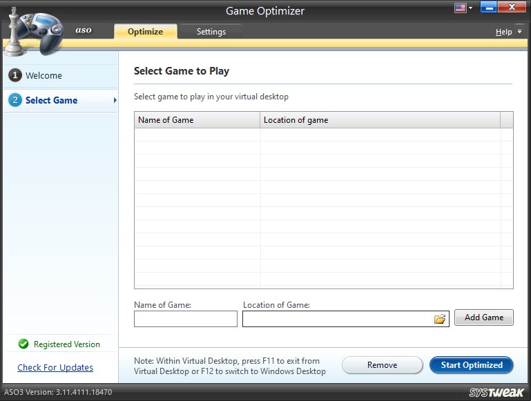 select game play