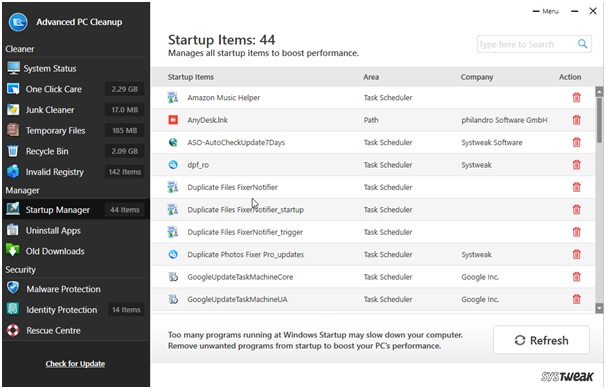 startup manager