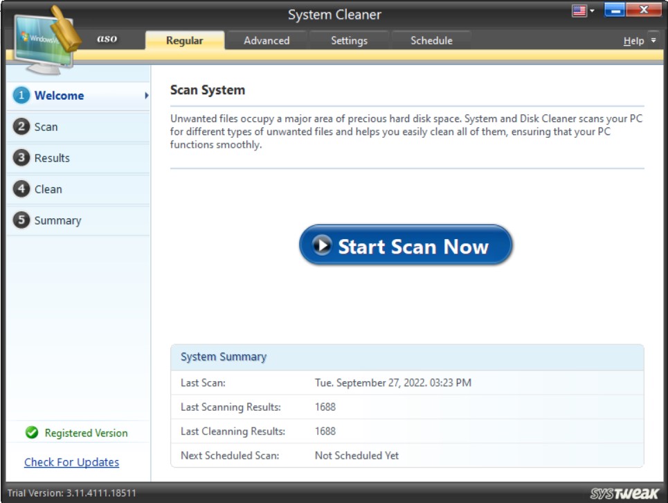 system scan