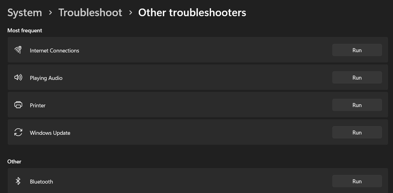 system troubleshoot
