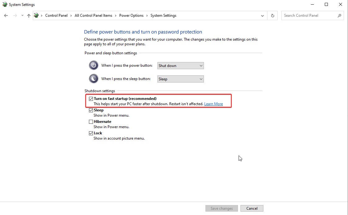 system setting