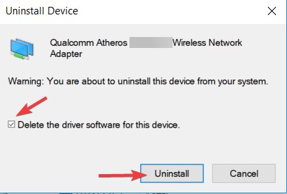 click uninstall