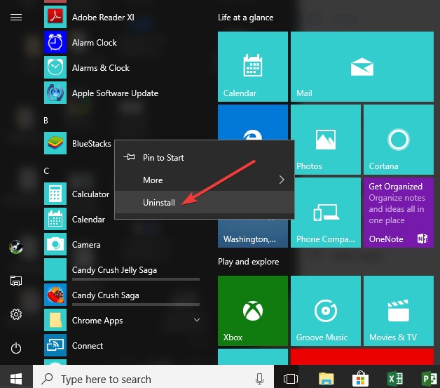 uninstall program