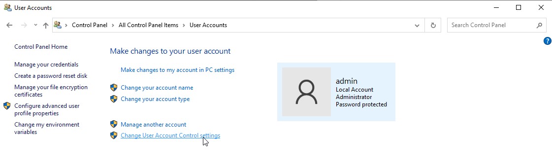 user setting