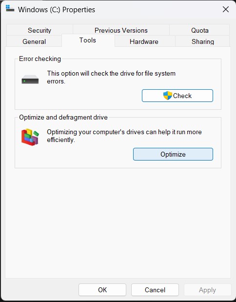 windows properties