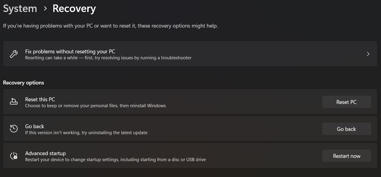 windows recovery