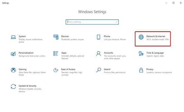 windows setting