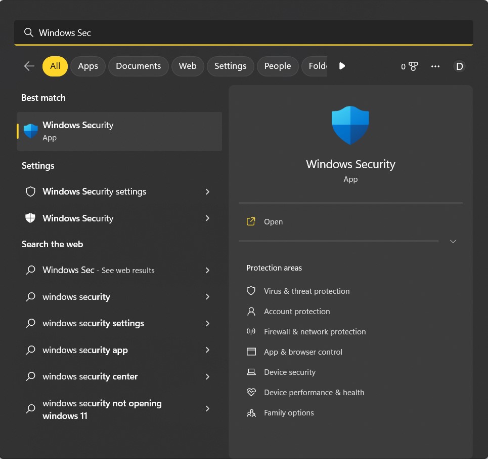 winodws security