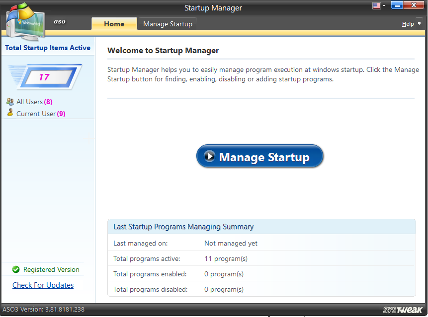 Startup Manager