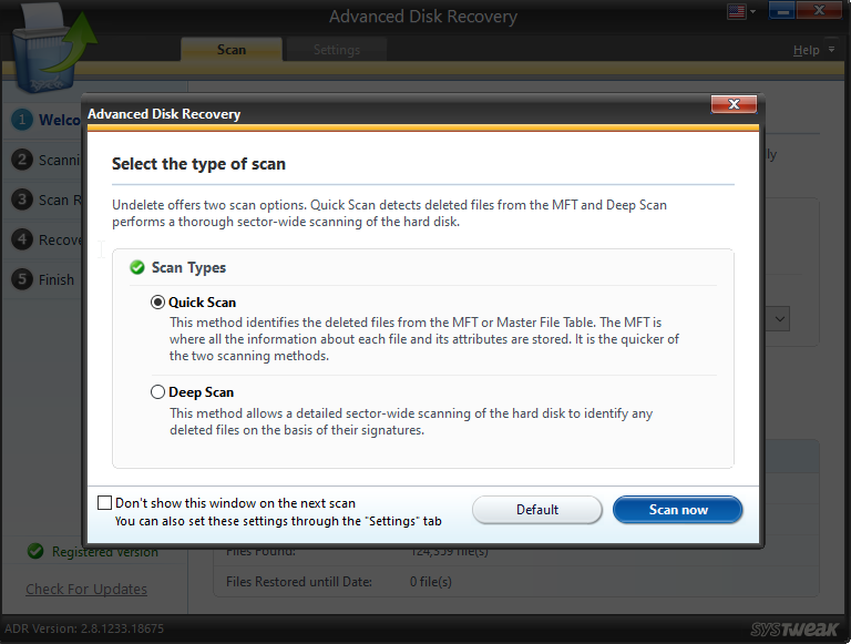 Advanced Disk Recovery_Scan Types