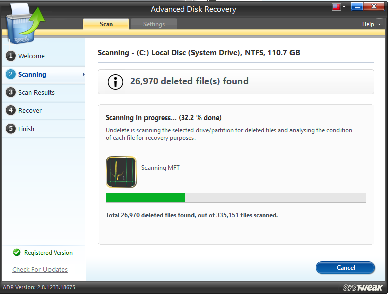 Scanning Process - Advanced Disk Recovery