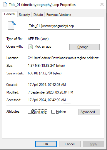 AEP file properties