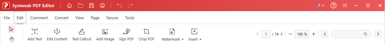 Systweak PDF Editor_Edit Feature