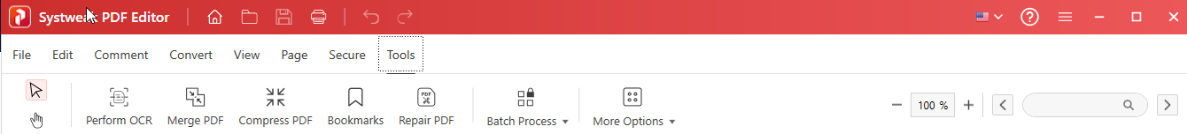 Tools tab_Systweak PDF Editor