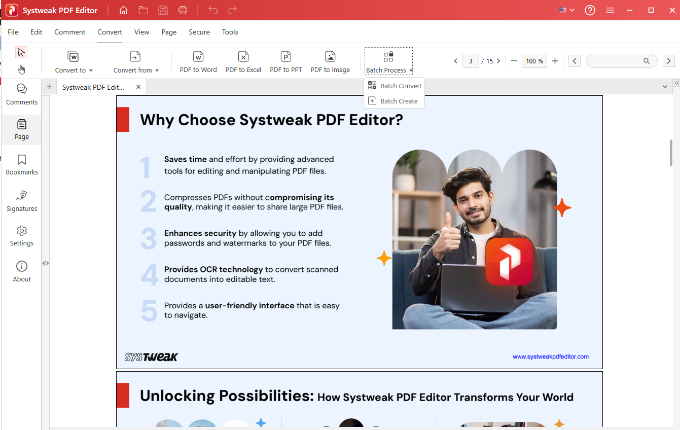 Batch convert_Systweak PDF Editor