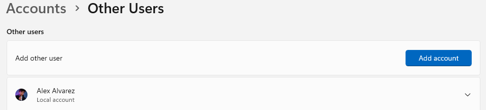 Add Account button