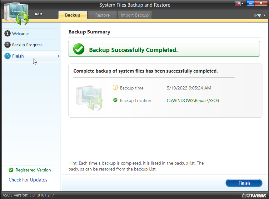 Backup done