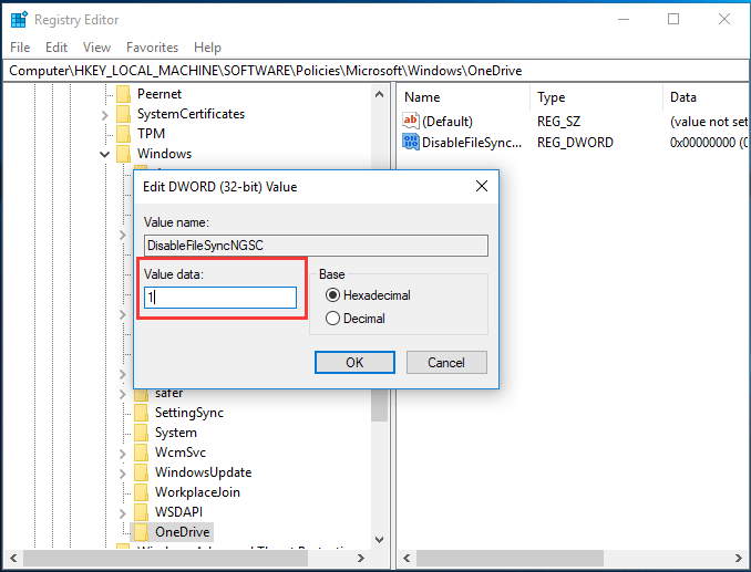 change the Value Data to 1