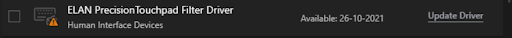 click on update driver button