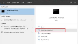 Command Prompt Run as administrator