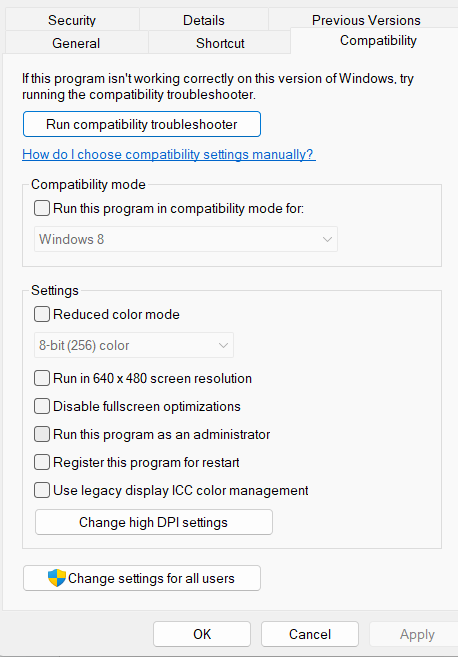 compatibility window