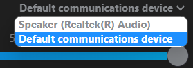 Default device drop-down