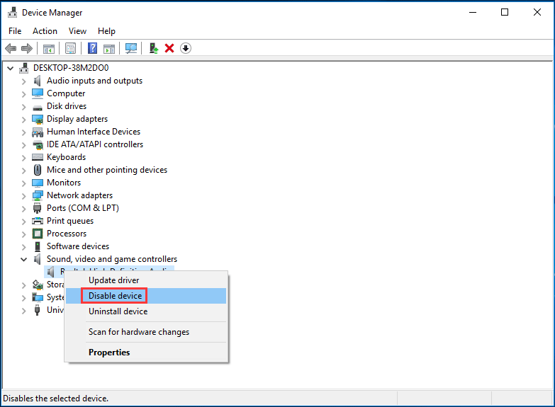 disable device_no audio