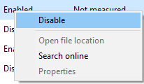 Disable option